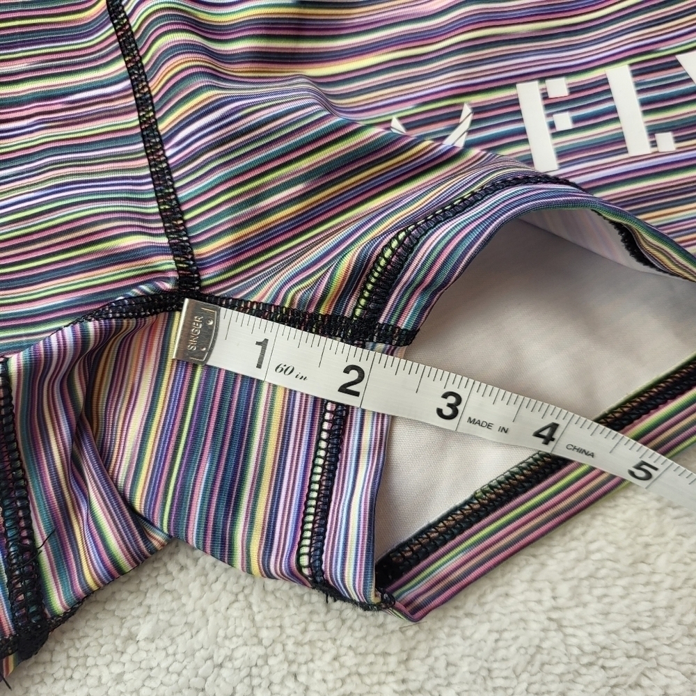 Soffe Fly Compression Shorts Purple Hued Stripes Women's Size Small - Picture 4 of 7